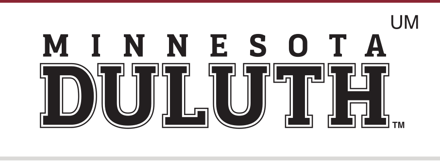 Minnesota Duluth wordmark, black and white on white variant