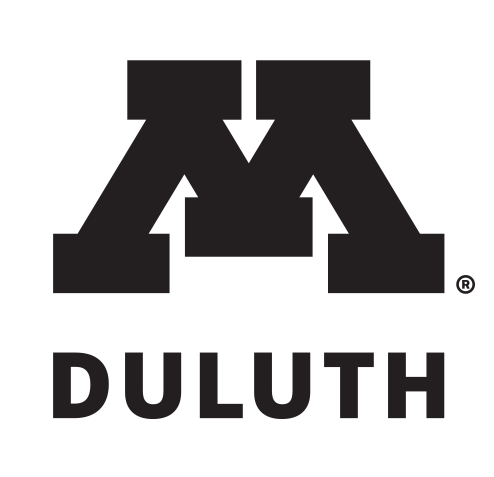 Block M Duluth lockup, vertical, black/white M, black text variant