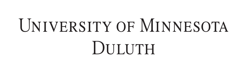 University of Minnesota Duluth wordmark, 2-line wordmark, black on white variant