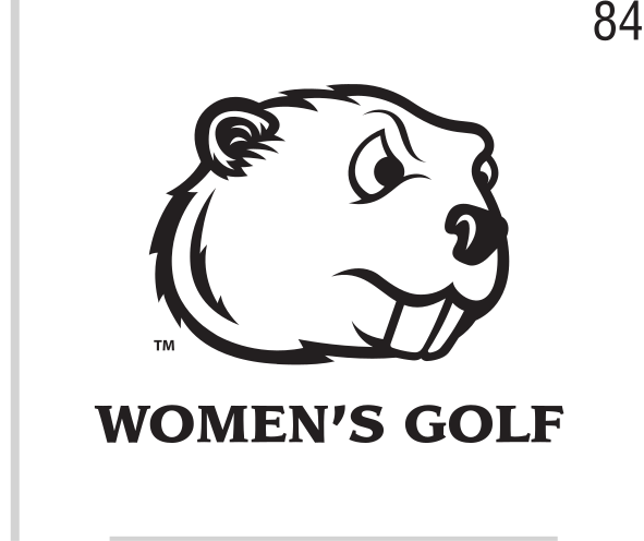 Beaver head with WOMEN'S GOLF, black on white variant, cell 84
