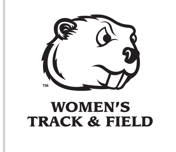 Beaver head with WOMEN'S TRACK & FIELD, black on white variant, cell 92