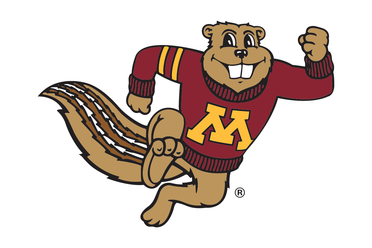 Mascot Mark, full body Goldy Gopher running variant, cell 13