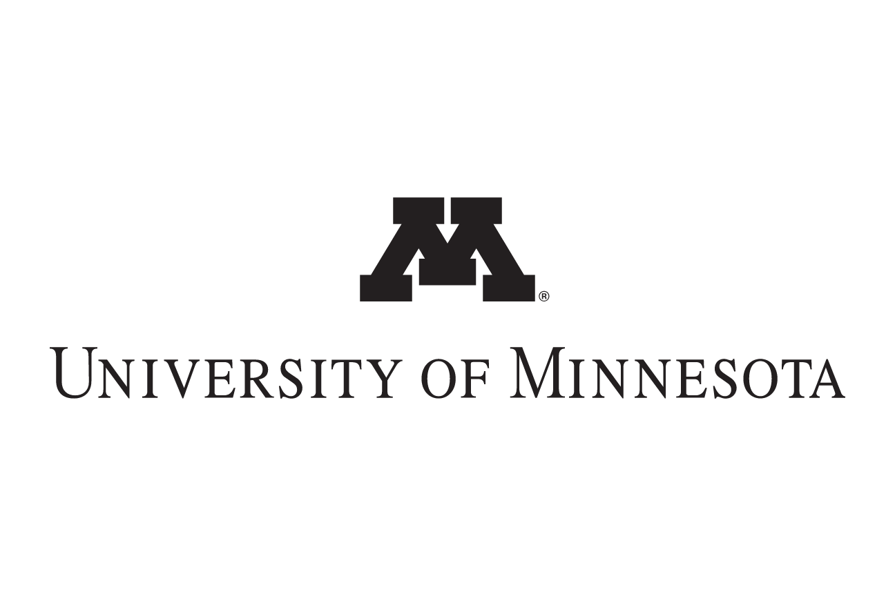 University of Minnesota logo, 2-line stacked, black variant, cell 28