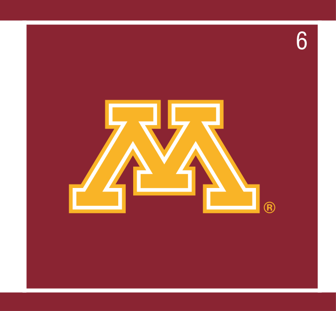 Secondary Athletics Block M, gold with maroon outline on maroon background variant, cell 6