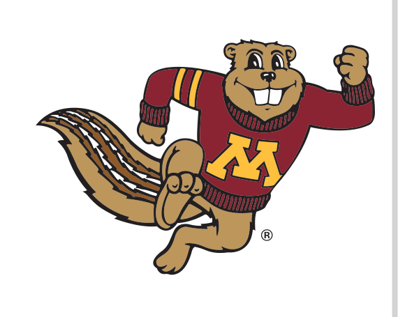 Mascot Mark, full body Goldy Gopher running variant, cell 13