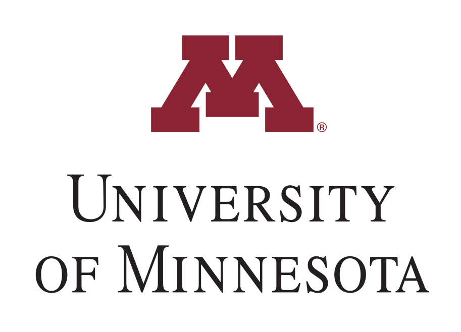 University of Minnesota logo, 3-line stacked, maroon/gold variant, cell 22