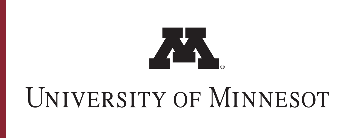 University of Minnesota logo, 2-line stacked, black variant, cell 28