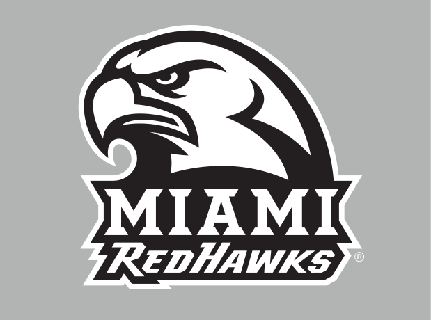 Hawk Head with RedHawks wordmark, black on grey variant, cell 14