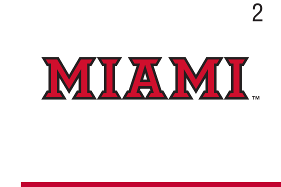MIAMI wordmark, red/black on white variant, cell 29