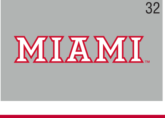 MIAMI wordmark, red/black on light gray variant, cell 32