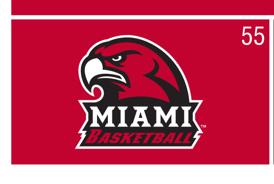 Miami Basketball logo, red/black on white variant, cell 55