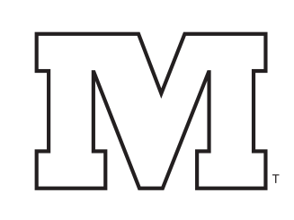 Athletic M, white M, black outline variant, cell 53