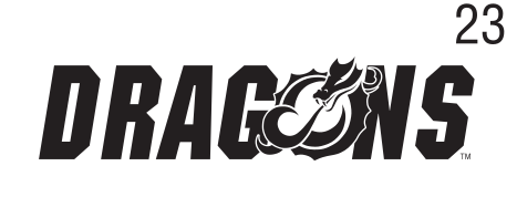 Secondary Athletic Mark, wordmark, black/white variant, cell 23