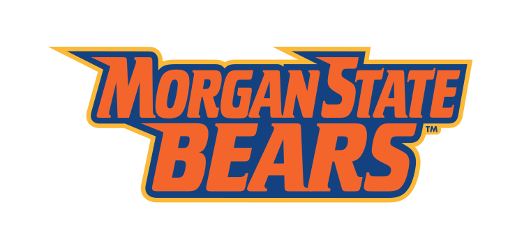 Morgan State Bears wordmark, orange/blue with gold outline variant, cell 27