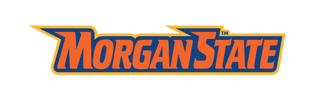 Morgan State wordmark, orange/blue with gold outline variant, cell 40