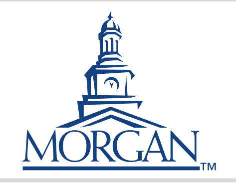 clock tower logo, stacked, Morgan serif, blue variant, cell 77