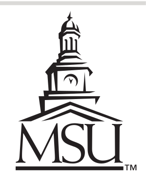 clock tower logo, stacked, MSU, black variant, cell 81