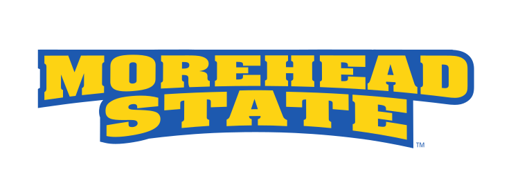 Morehead State wordmark, gold and blue variant, cell 44