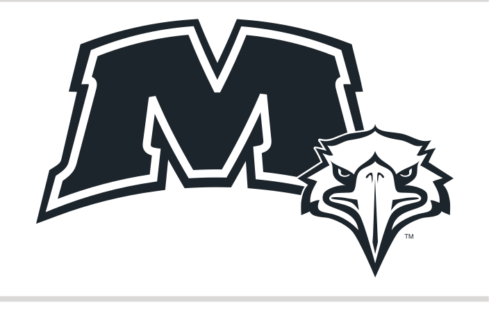 M lettermark with eagle head, black outline variant, cell 38