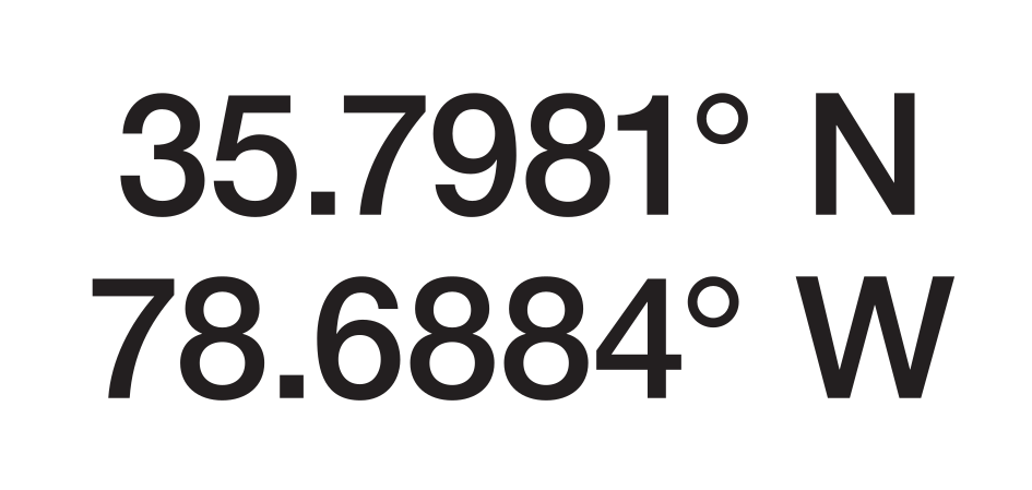 coordinates wordmark, standard variant, cell 23