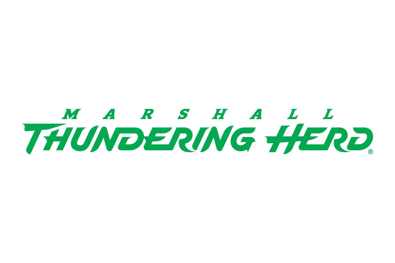 MARSHALL THUNDERING HERD wordmark, green variant, cell 19