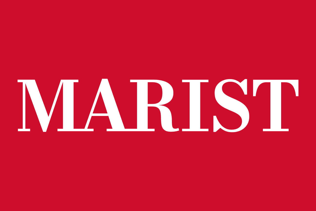Marist wordmark, white on red variant, cell 68