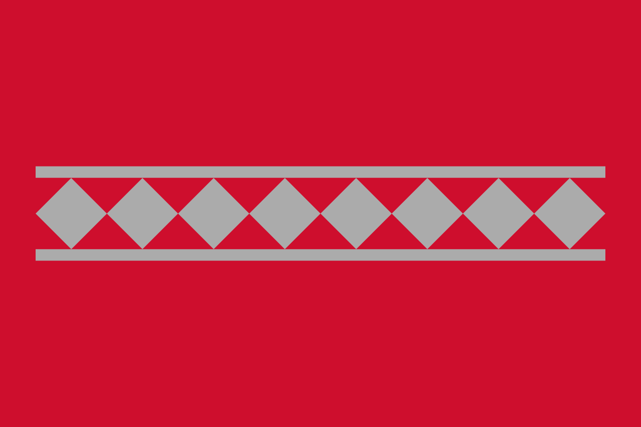 Marist pattern, grey diamonds on red variant, cell 84