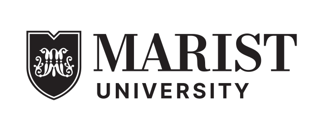 Marist University primary mark, horizontal, black variant, cell 47