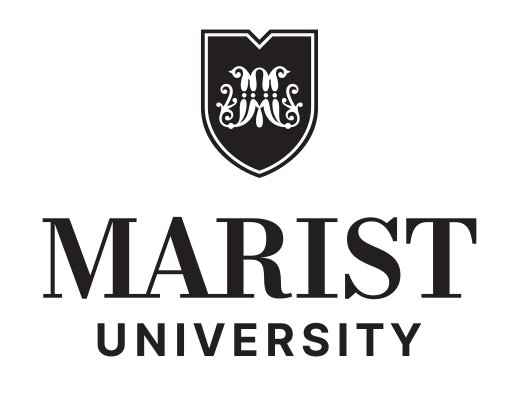 Marist University primary mark, stacked, black variant, cell 50
