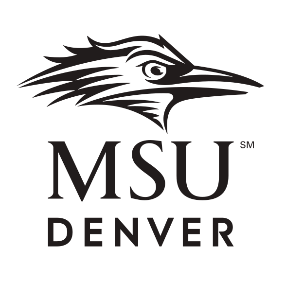 MSU Denver lettermark, black/white variant, cell 19