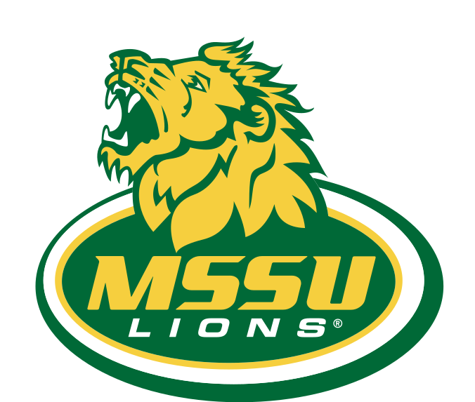 MSSU Lions athletic logo, color variant, cell 15