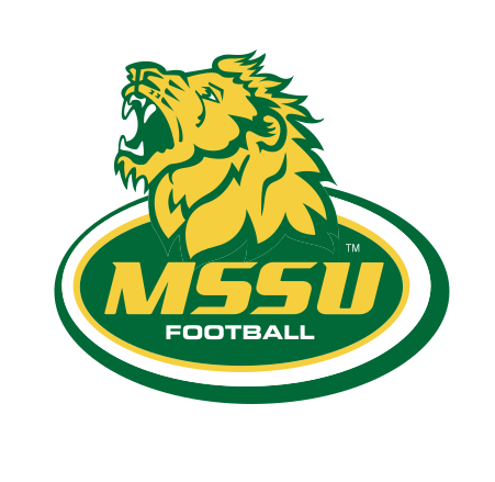 MSSU Football logo, stacked color variant, cell 48
