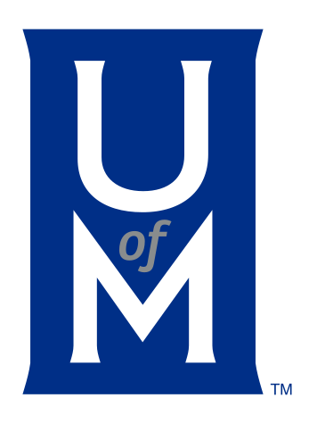 University of Memphis lettermark, U of M, blue/gray variant, cell 30