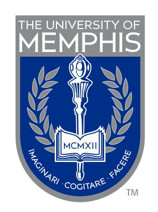 University of Memphis seal, blue/gray variant, cell 42