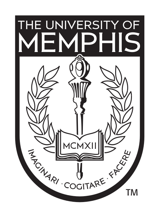 University of Memphis seal, black/white variant, cell 43
