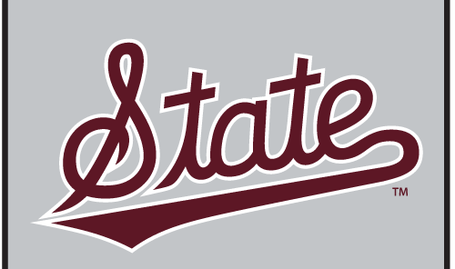State script wordmark, maroon text, white outline variant, cell 10