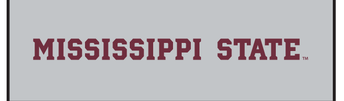 MISSISSIPPI STATE wordmark, maroon variant, cell 23