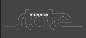 Mississippi State Wordmark, script, white/black variant