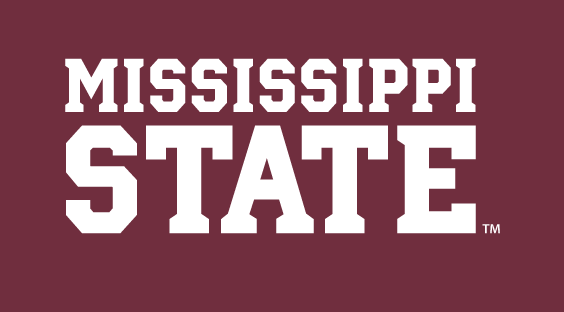 MISSISSIPPI STATE stacked wordmark, white variant, cell 25