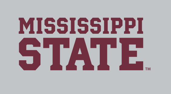 MISSISSIPPI STATE stacked wordmark, maroon variant, cell 26