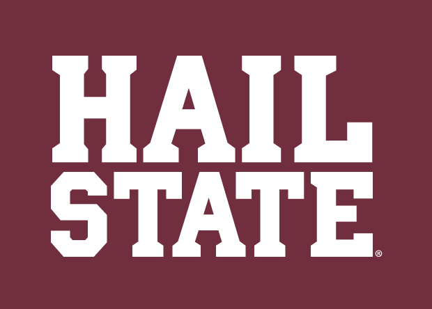 HAIL STATE stacked wordmark, white variant, cell 31