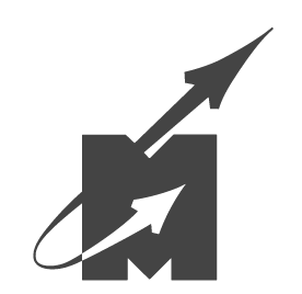 M Lettermark, with arrow, black/white variant