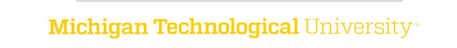 Michigan Technological University wordmark, gold variant, cell 22