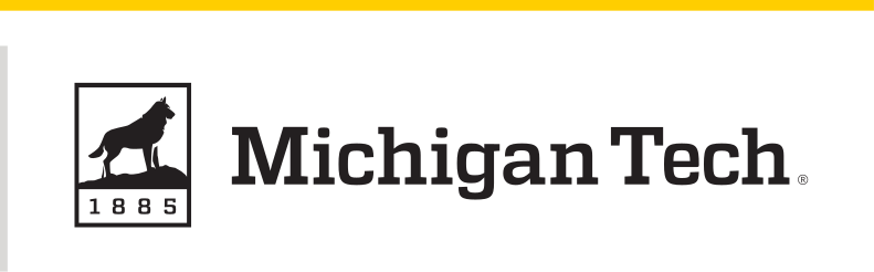 Michigan Tech horizontal logo, black variant, cell 15