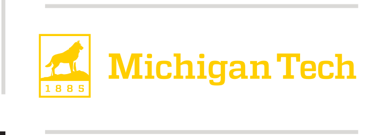 Michigan Tech horizontal logo, gold variant, cell 16