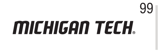MICHIGAN TECH. wordmark, black variant, cell 99