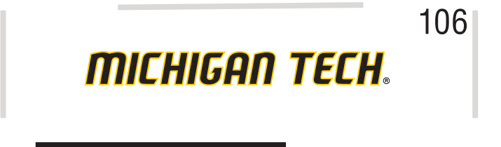 MICHIGAN TECH. wordmark, black variant, cell 106