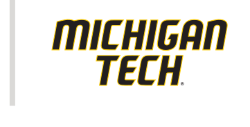 MICHIGAN TECH. wordmark, stacked black variant, cell 120