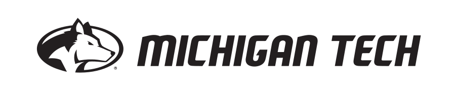Husky head + MICHIGAN TECH logo, black variant, cell 127