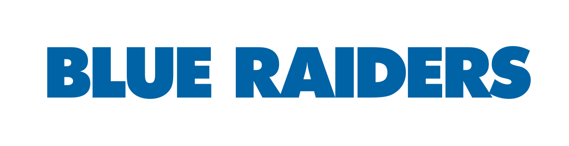 Blue Raiders wordmark, blue variant, cell 4